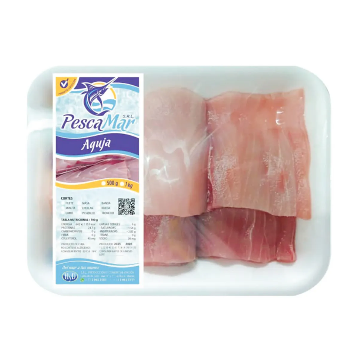 Filete de pescado Aguja, 500 g, Pescamar