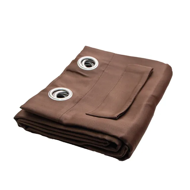 Cortinas de blackout, 2 paños con argollas color carmelita (1.32 m x 2.13 m)