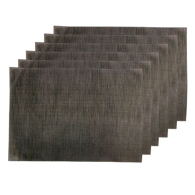 Manteles individuales, color café, 6 u (45 cm x 30 cm) 