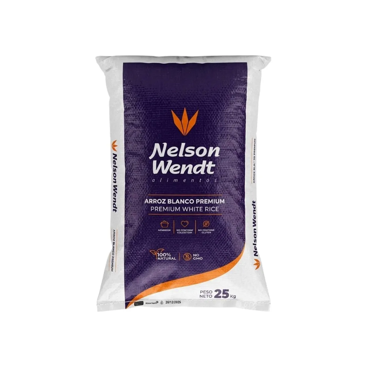 Arroz blanco Premium, 25 kg, Nelson Wendt 
