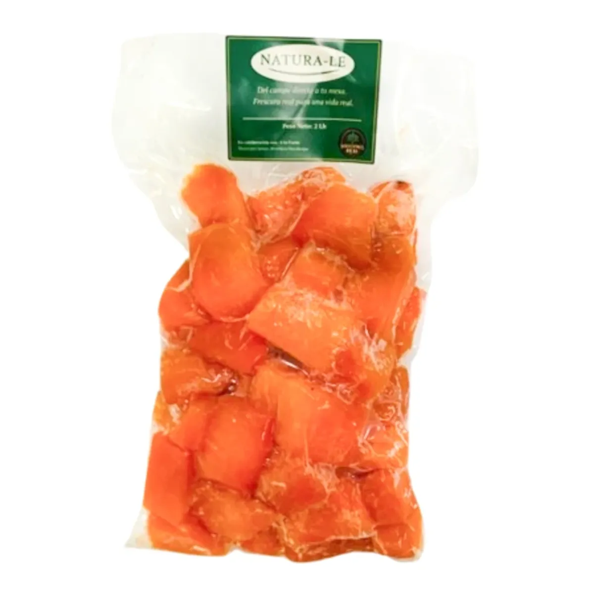 Fruta Bomba madura en cubos, 2 lb, Natura-le