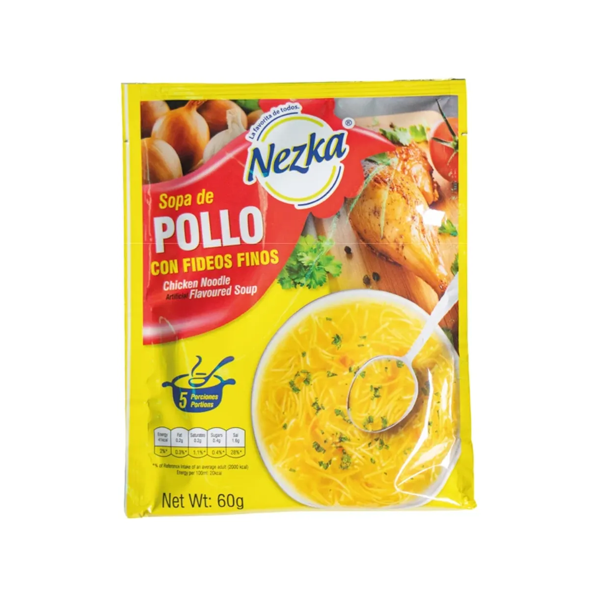 Sopa de pollo con fideos finos, 60 g, Nezka