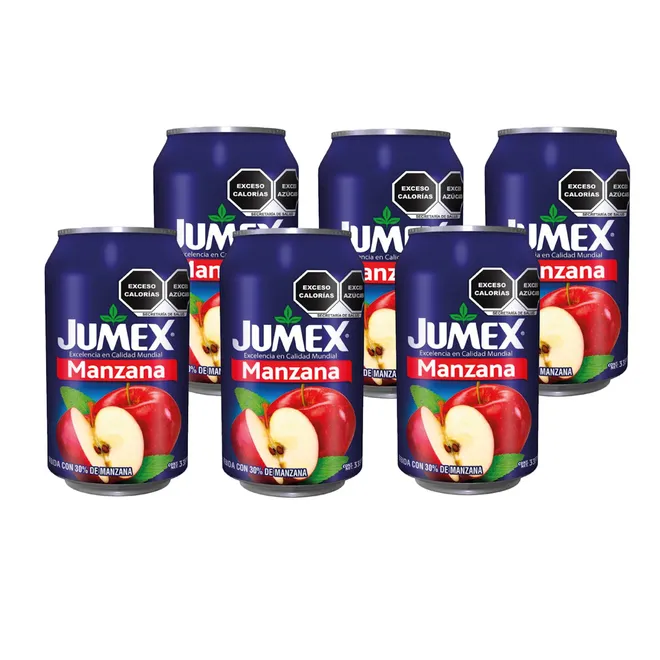 Six de jugos lata sabor Manzana, Jumex, (6 x 335 ml)