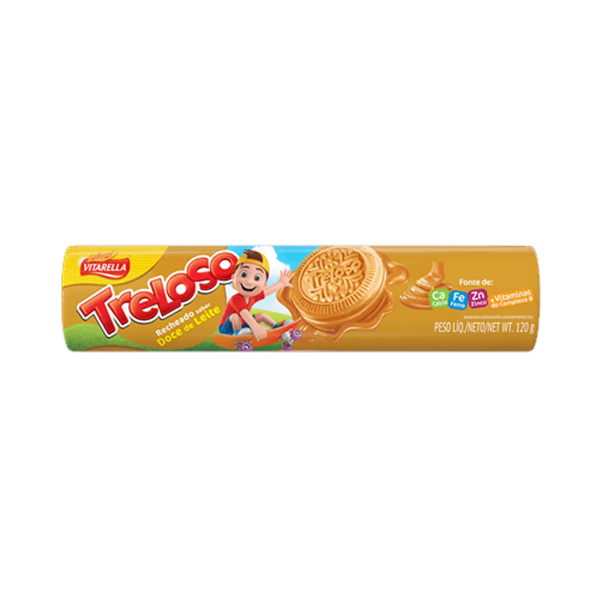 Galleta dulce sándwich, sabor vainilla-dulce de leche, 120 g, Vitarella