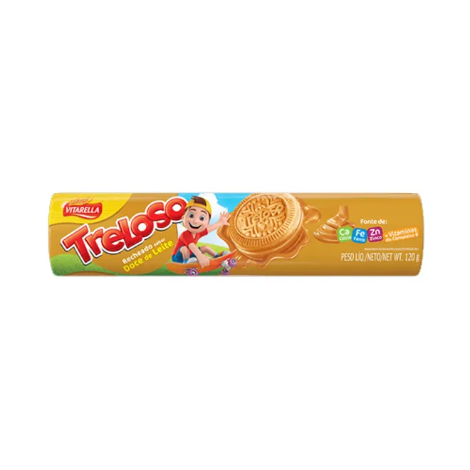 Galleta dulce sándwich, sabor vainilla-dulce de leche, 120 g, Vitarella