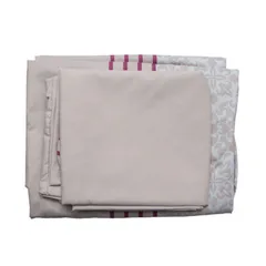 Juego de sábanas estampado rojo con rayas