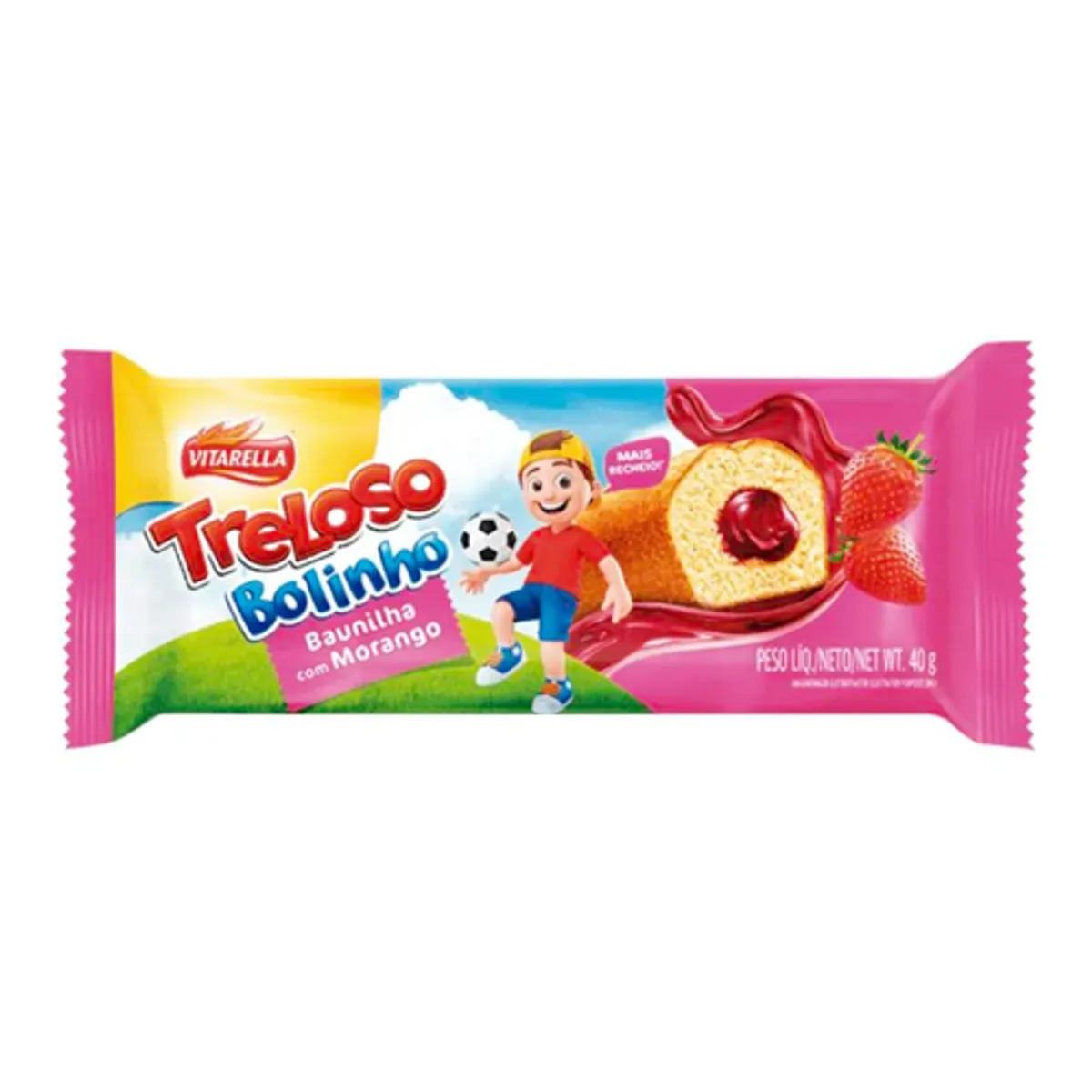 Mini cakes rellenos de fresa, 480 g (12 u) Vitarella