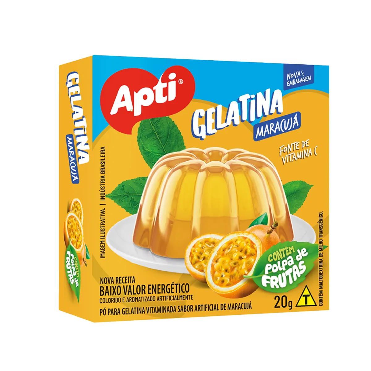 Gelatina con pulpa de maracuyá, 20 g, Apti