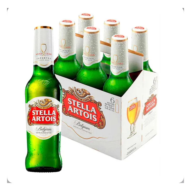 Six de cerveza Stella Artois (6 x 330 ml, 5% alcohol)