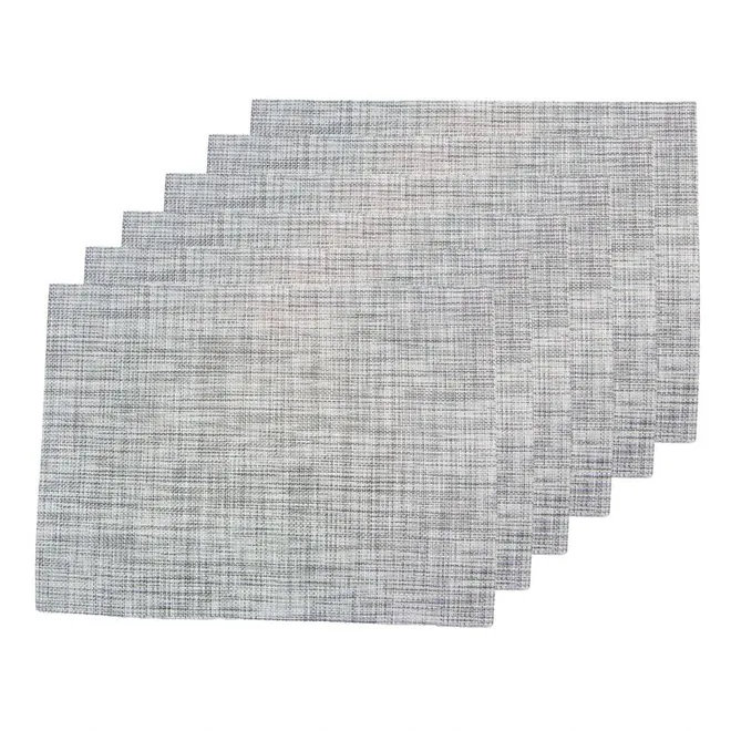 Manteles individuales, color gris claro 6 u (45 cm x 30 cm) 