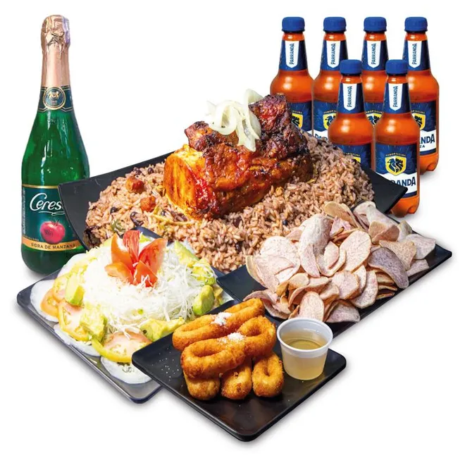 Cena especial cubana de cerdo asado (2-4 personas)