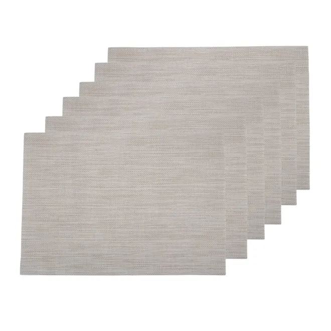 Manteles individuales, color beige 6 u (45 cm x 30 cm) 
