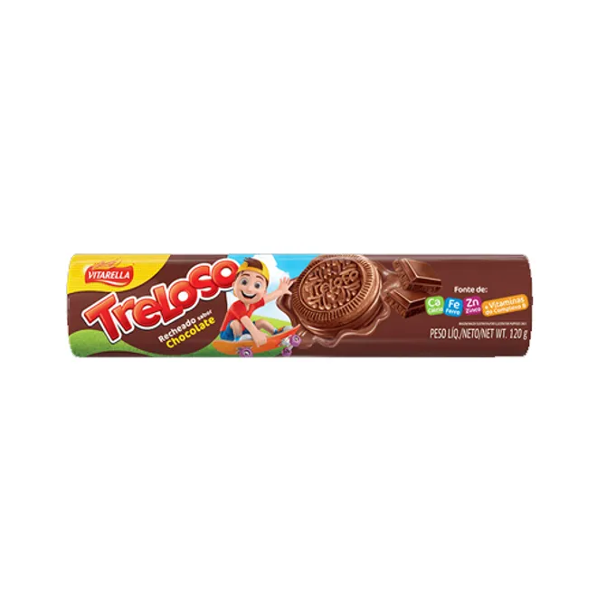 Galleta dulce sándwich, sabor: chocolate-chocolate, 120 g, Vitarella