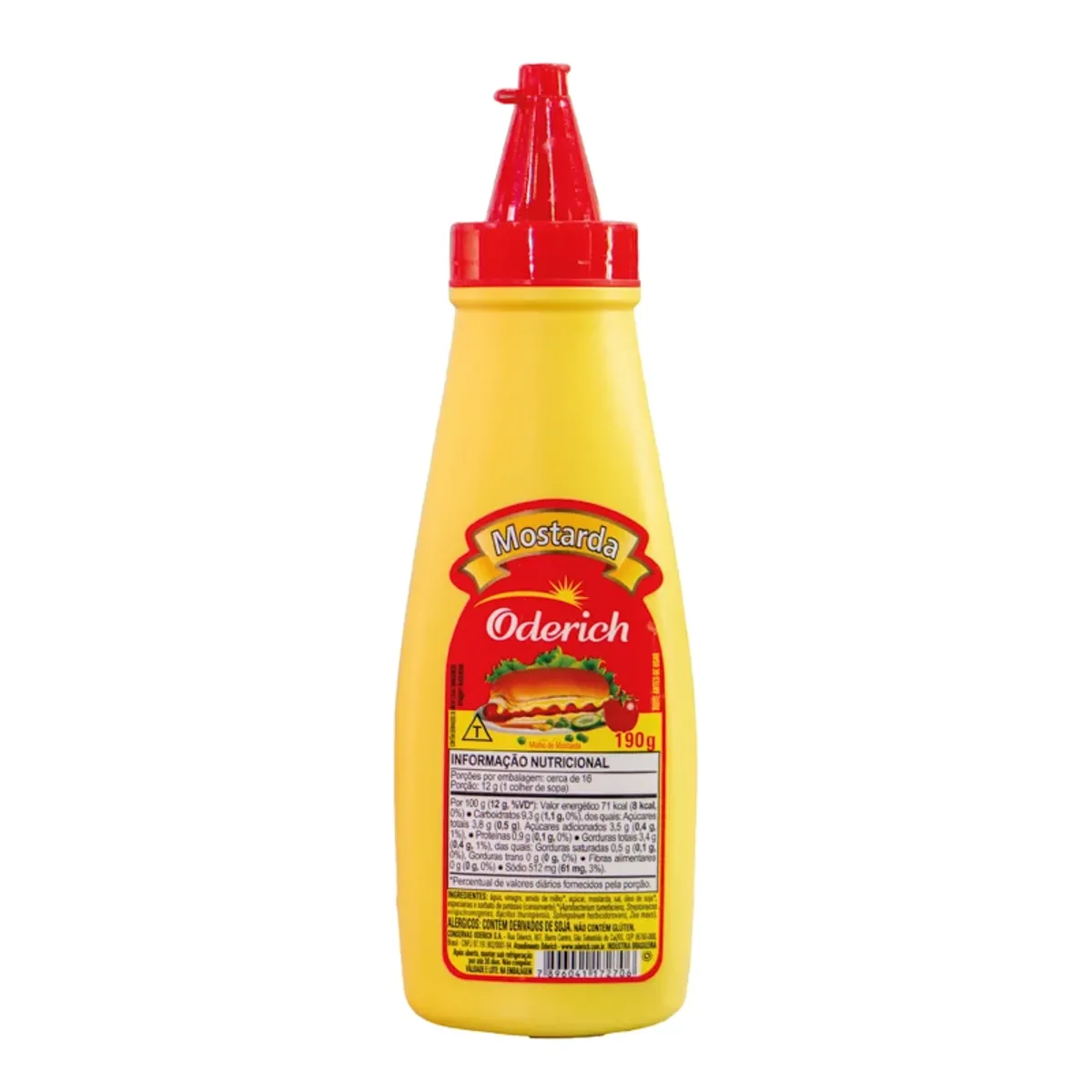 Mostaza en pomo exprimible, 190 g, Oderich