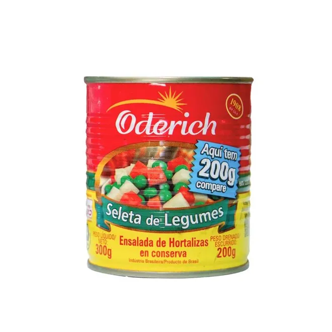 Vegetales en conserva, 3 legumbres, 300 g, Oderich