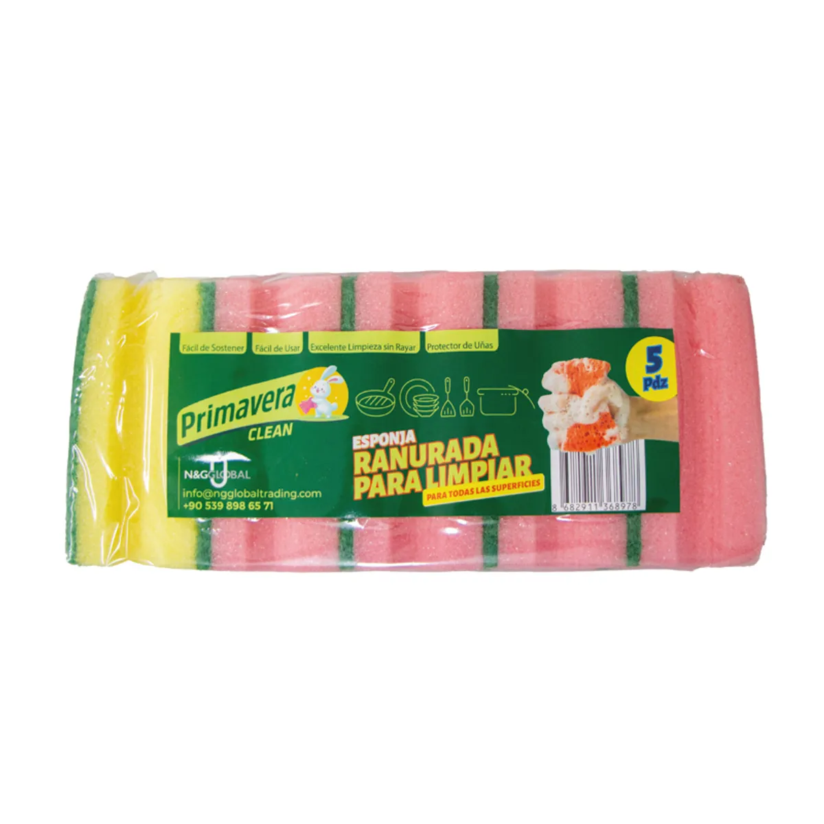 Esponja de fregar, 5 unidades, Primavera