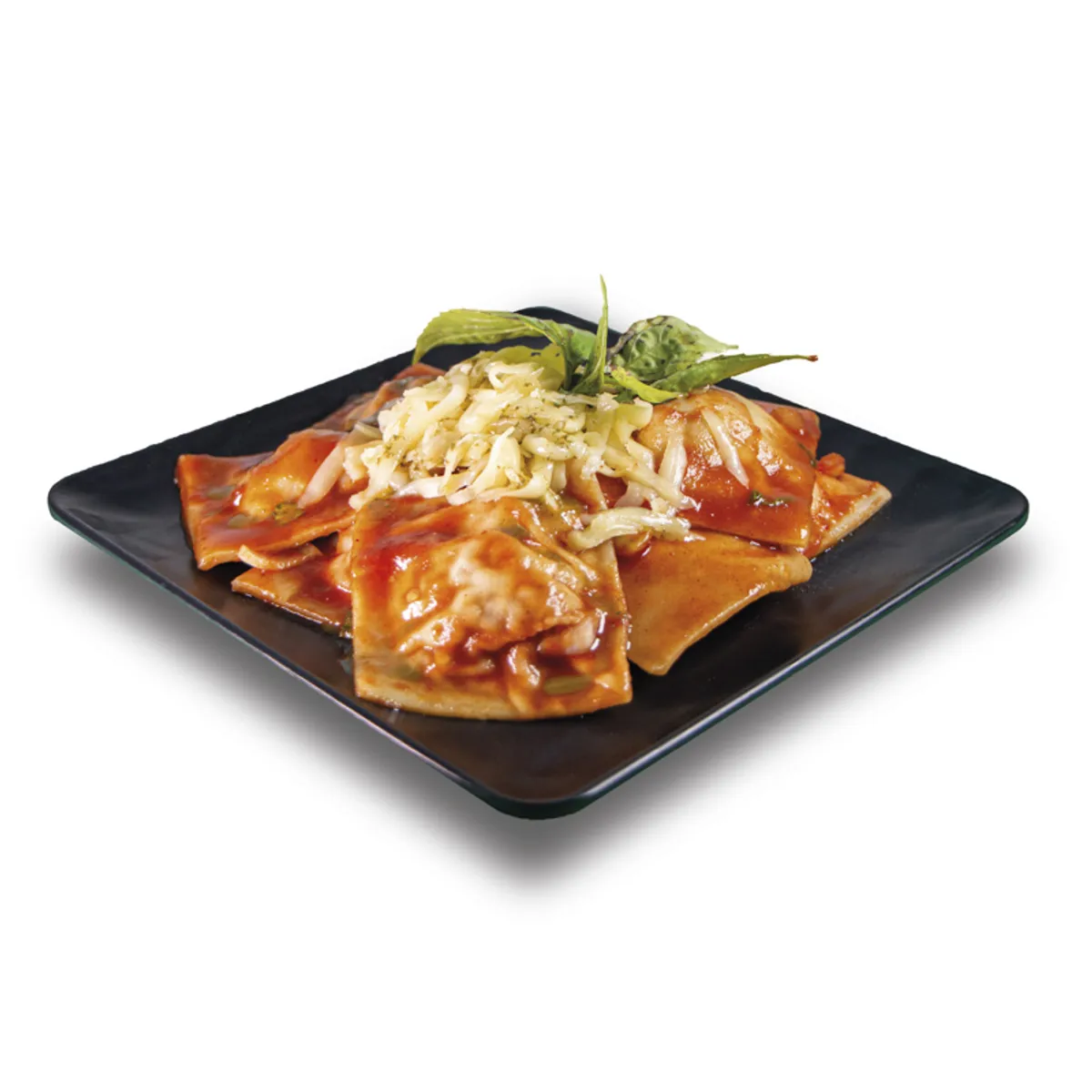 Raviolis rellenos con salsa boloñesa