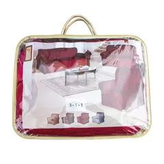 Juego de forro para muebles color rojo, 5 plazas