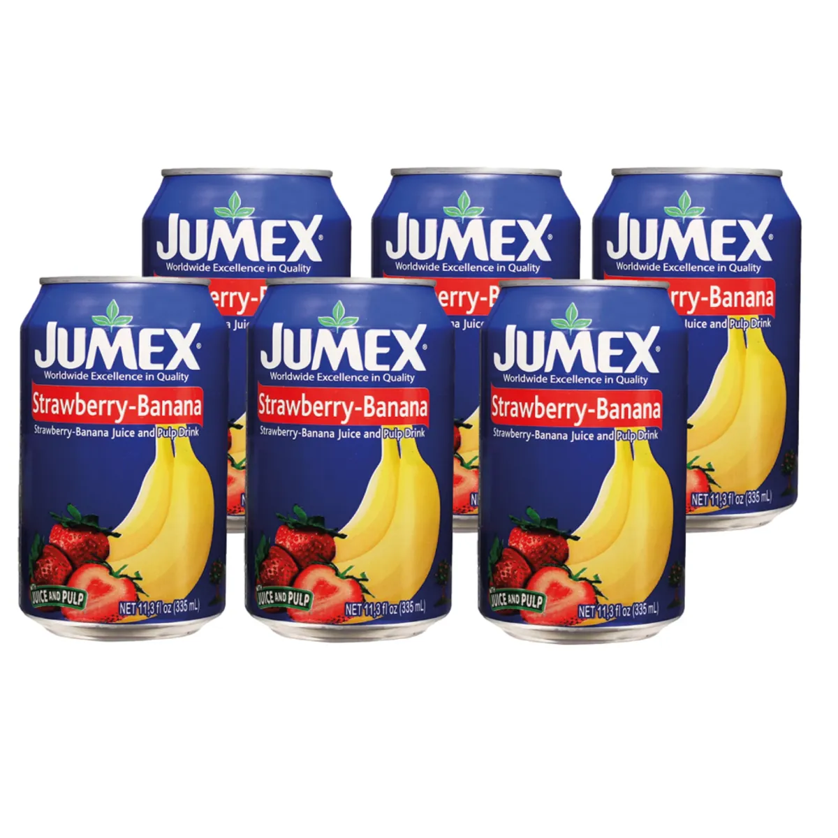 Six de jugos lata sabor Fresa-Banano, Jumex, (6 x 335 ml)