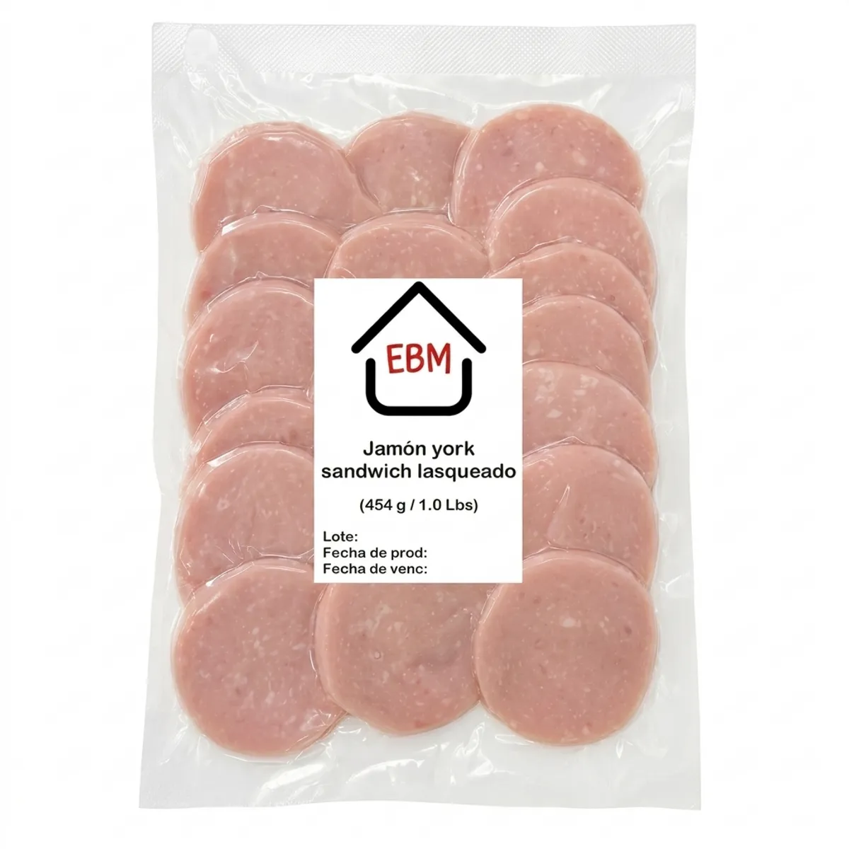 Jamón york sándwich lasqueado, 454 g, EBM