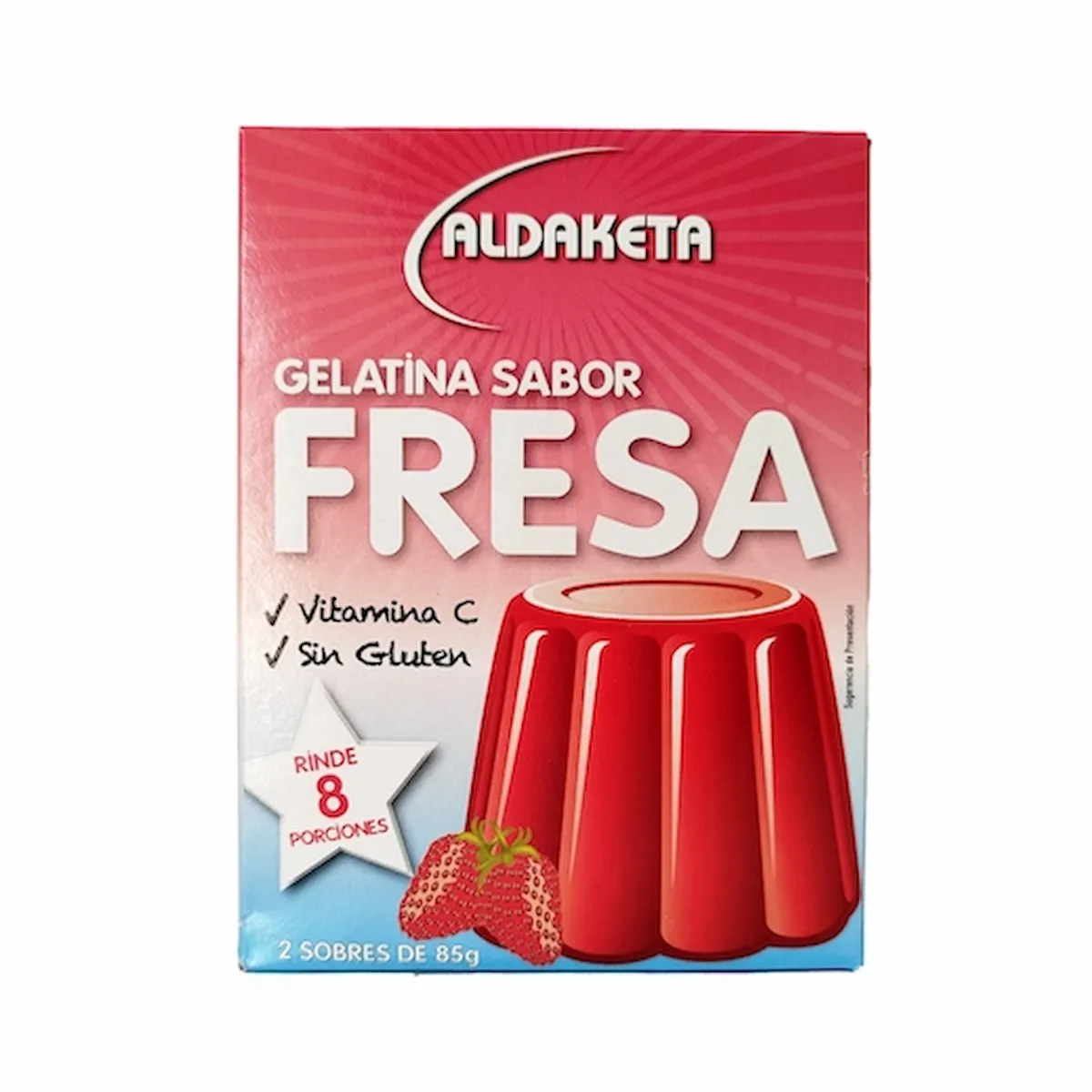 Gelatina sabor fresa, 2 X 85 g, Aldaketa