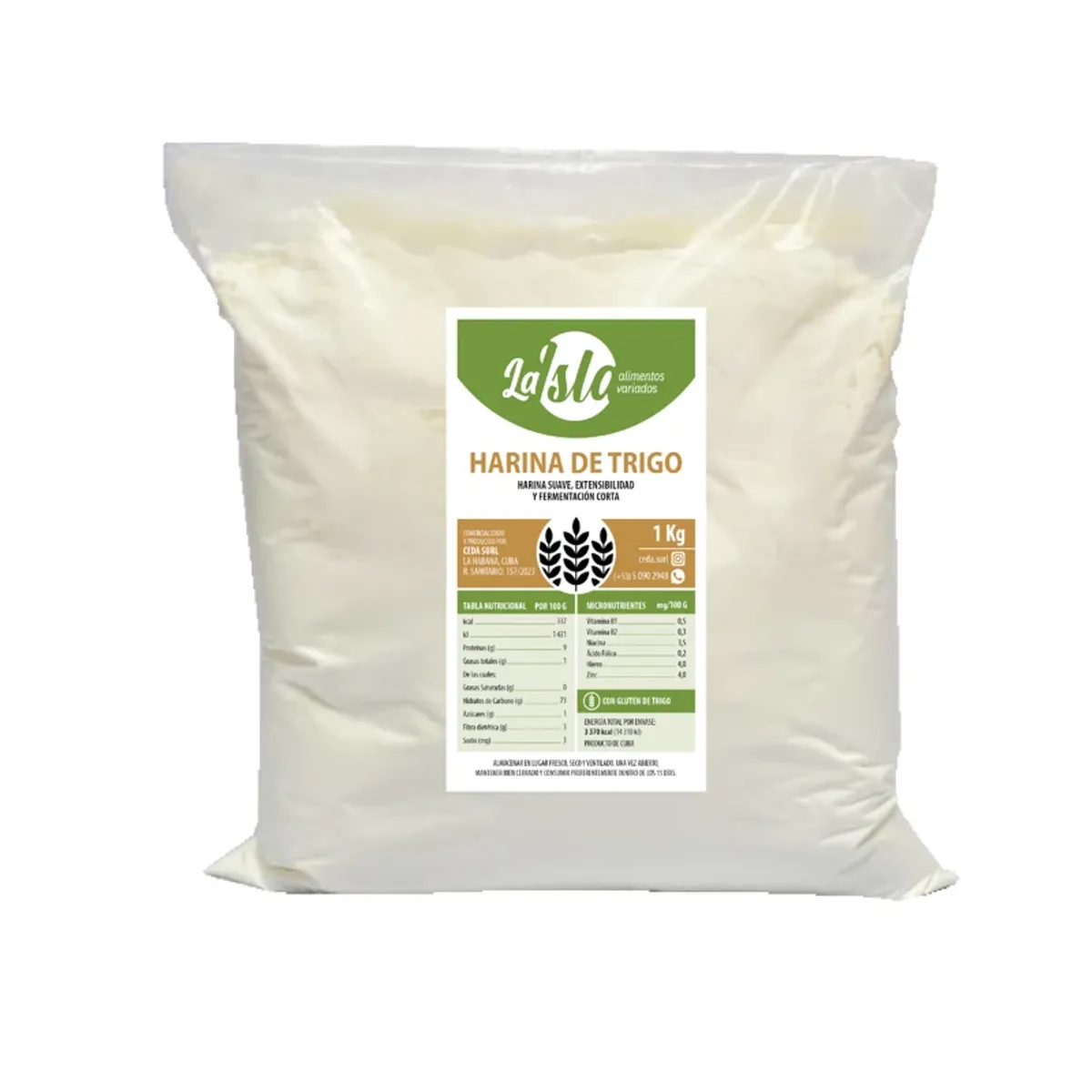 Harina de Trigo, 1 kg, La Isla