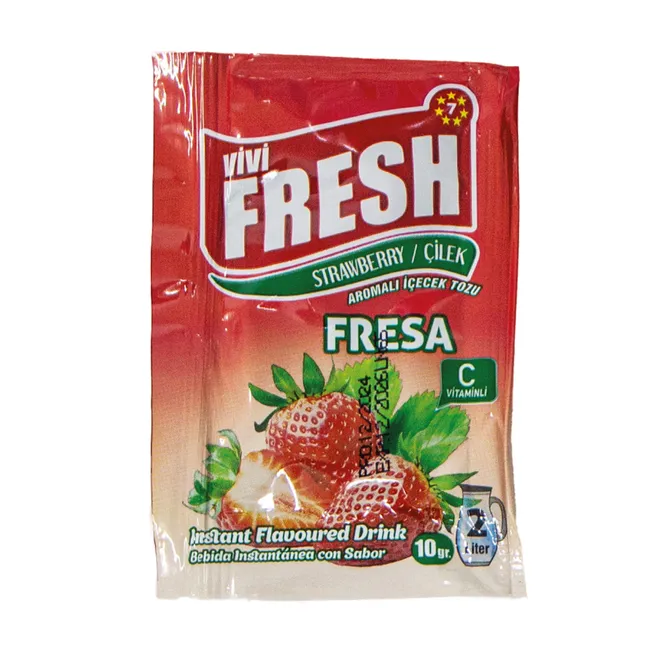 Refresco de fresa en polvo, 10 g, FRESH
