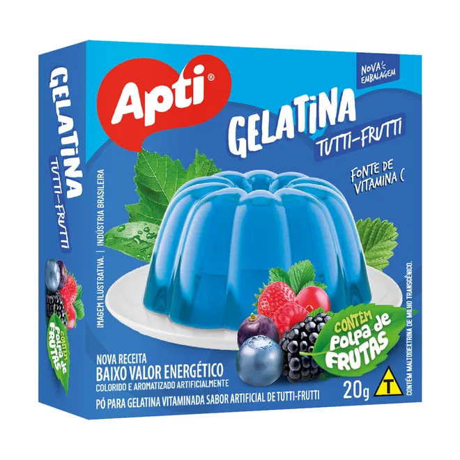 Gelatina con pulpa de Tutti- Frutti, 20 g, Apti