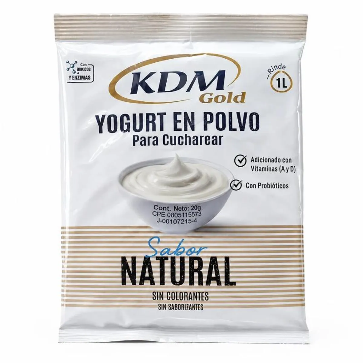 Yogurt en polvo sabor natural, 150 g, KDM Gold