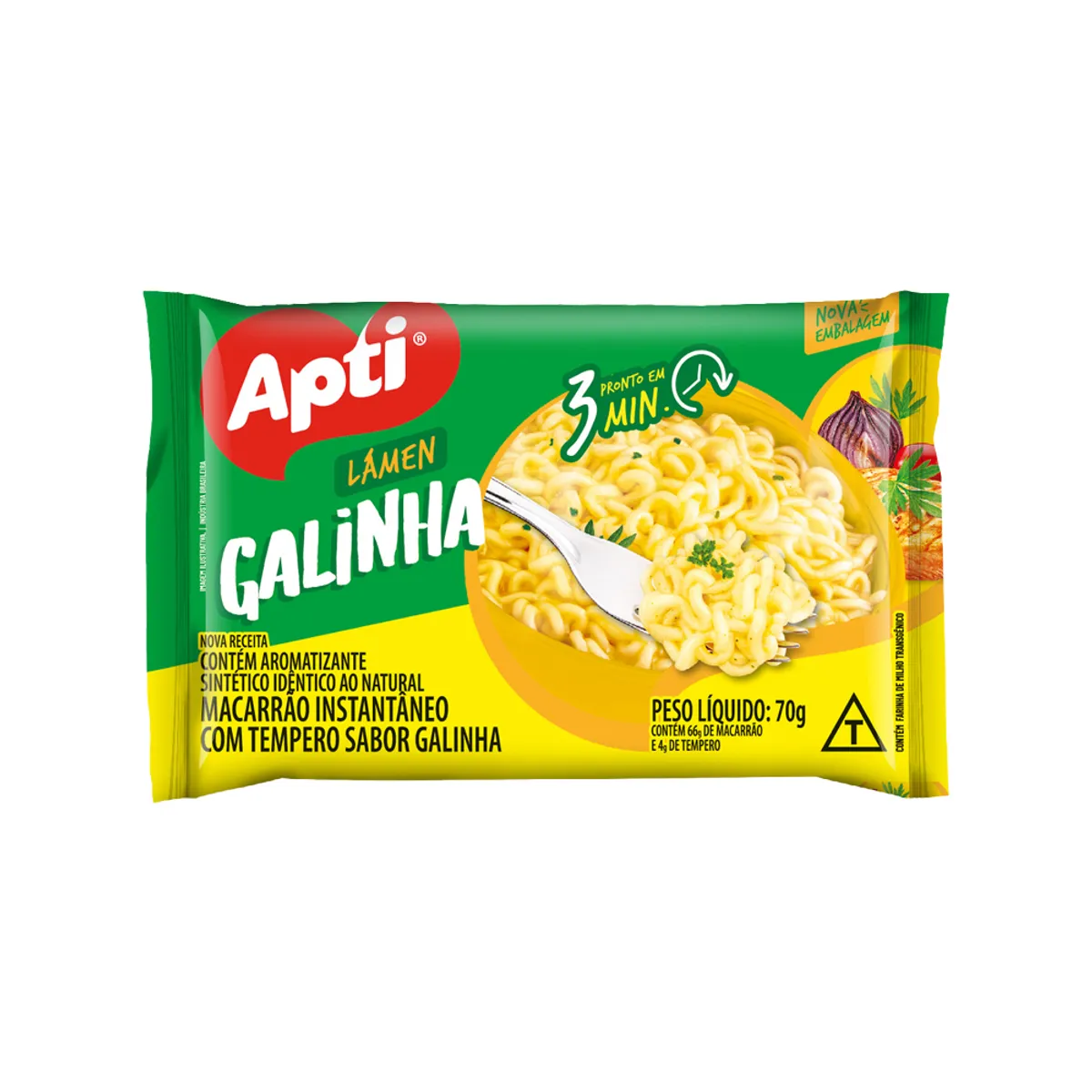 Sopa tipo ramen de pollo, 70 g, Apti