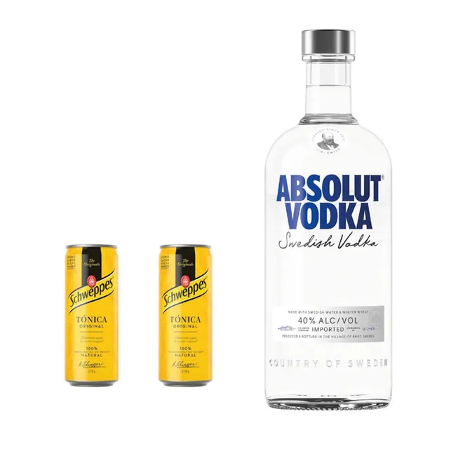Vodka Absolut + 2 Tónicas