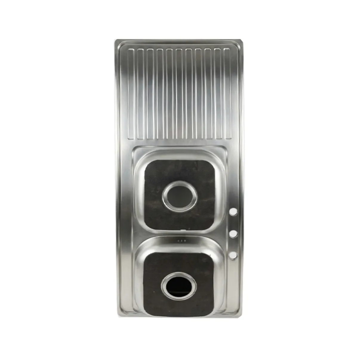 Fregadero doble con escurridor salida de 4", SPC
