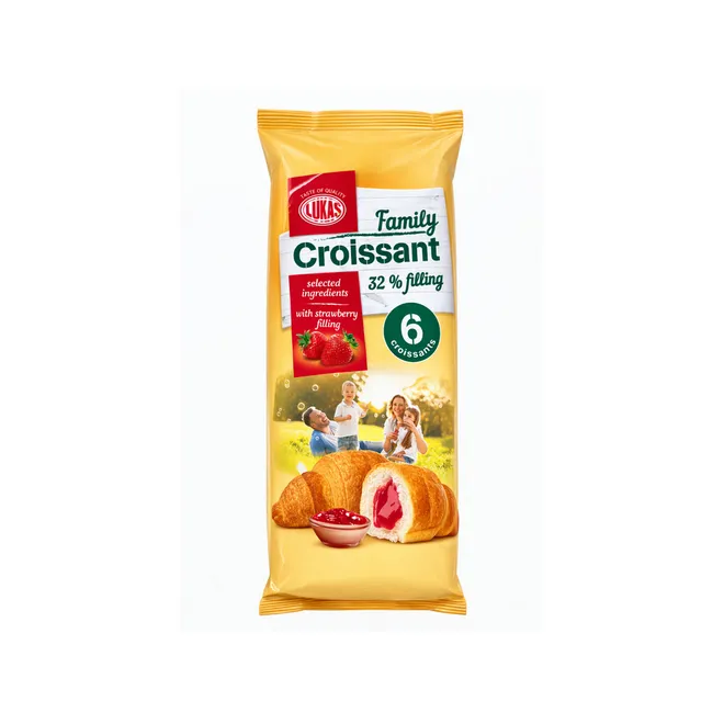 Croissant familiar con relleno de crema de fresa, 270 g, Lukas