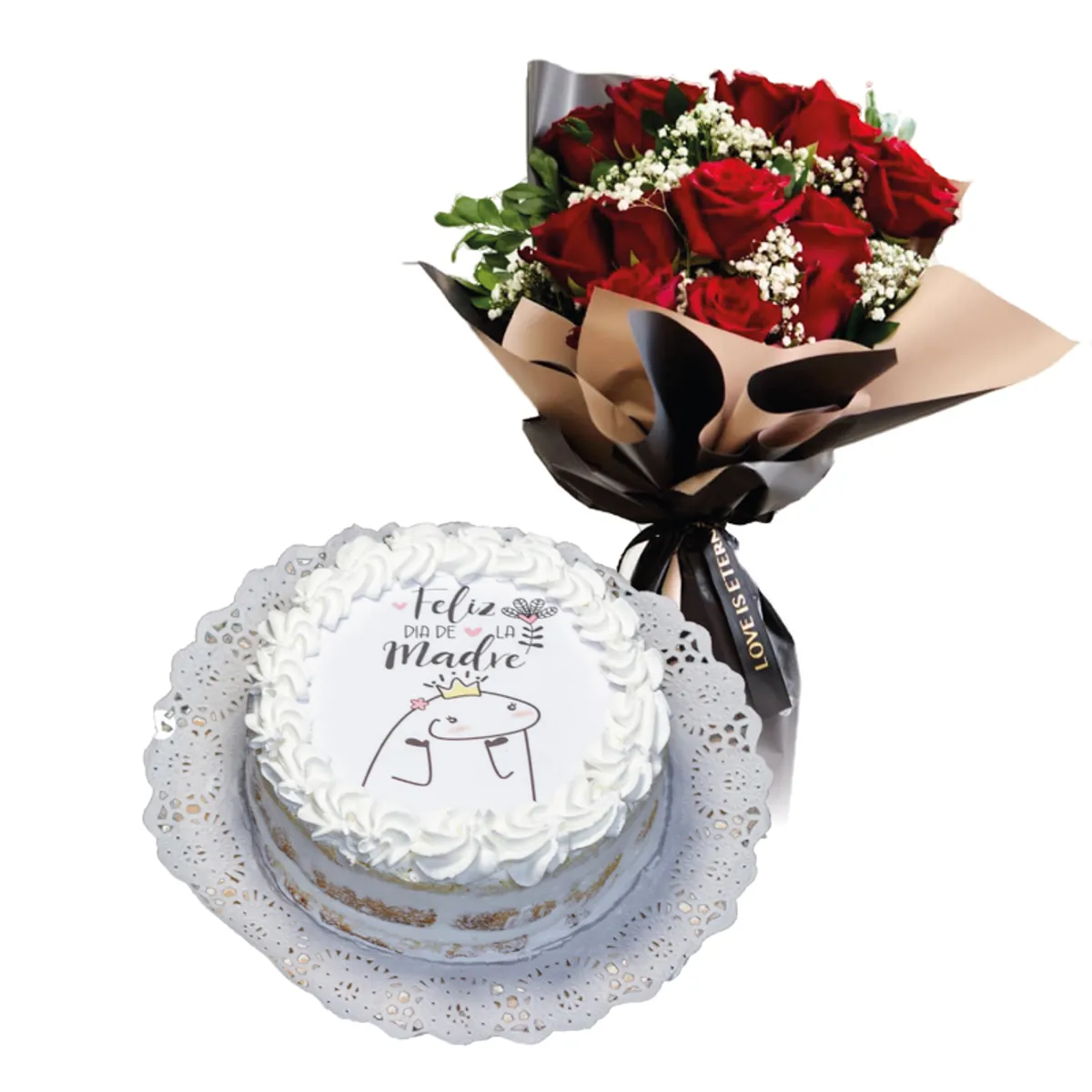 Súper ramo de rosas + Cake personalizado