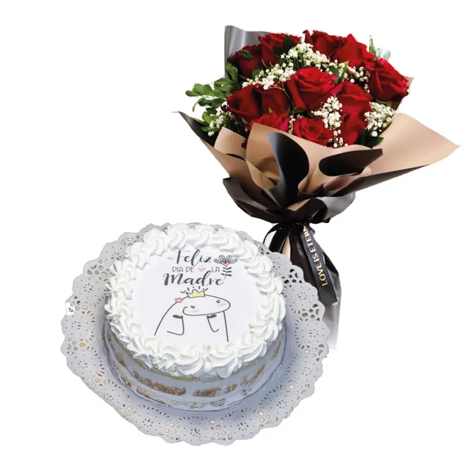 Súper ramo de rosas + Cake personalizado