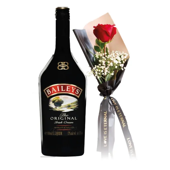 Rosa decorada + Crema Baileys 