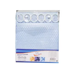 Cortinas para baño de tela, color azul claro (180 cm x 180 cm) 