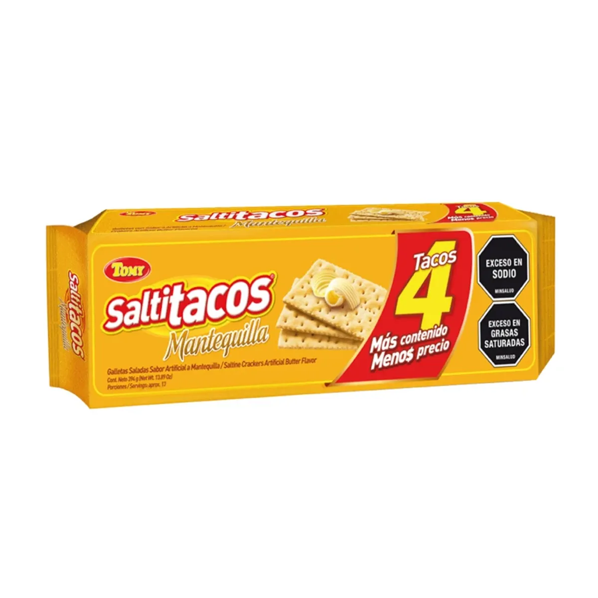 Galleta de mantequilla, 394 g (4 u) Saltitacos