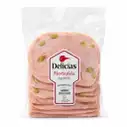Jamón prensado con aceitunas, 250 g, Delicias Estrella