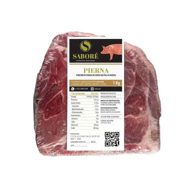 Pierna de cerdo sin piel y sin hueso, 1 kg, Saboré