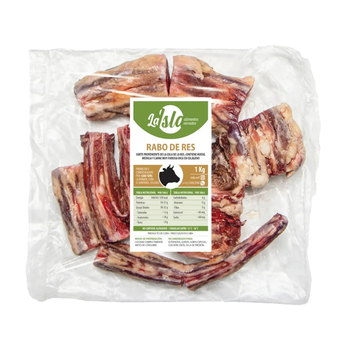 Rabo troceado de res, 1 kg, La Isla