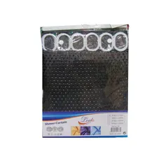 Cortinas para baño de tela, color negro (180 cm x 180 cm) 