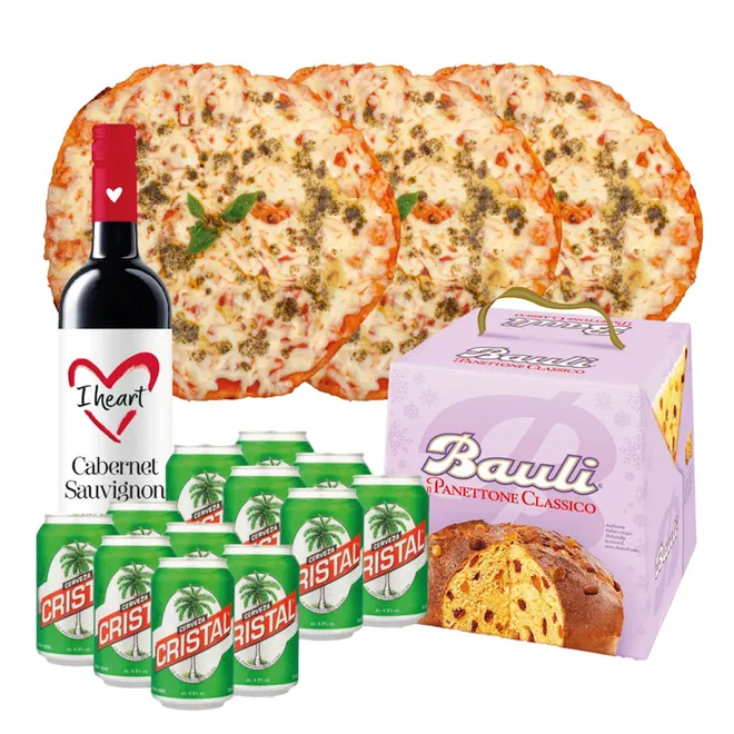 Cena especial con pizzas y vino