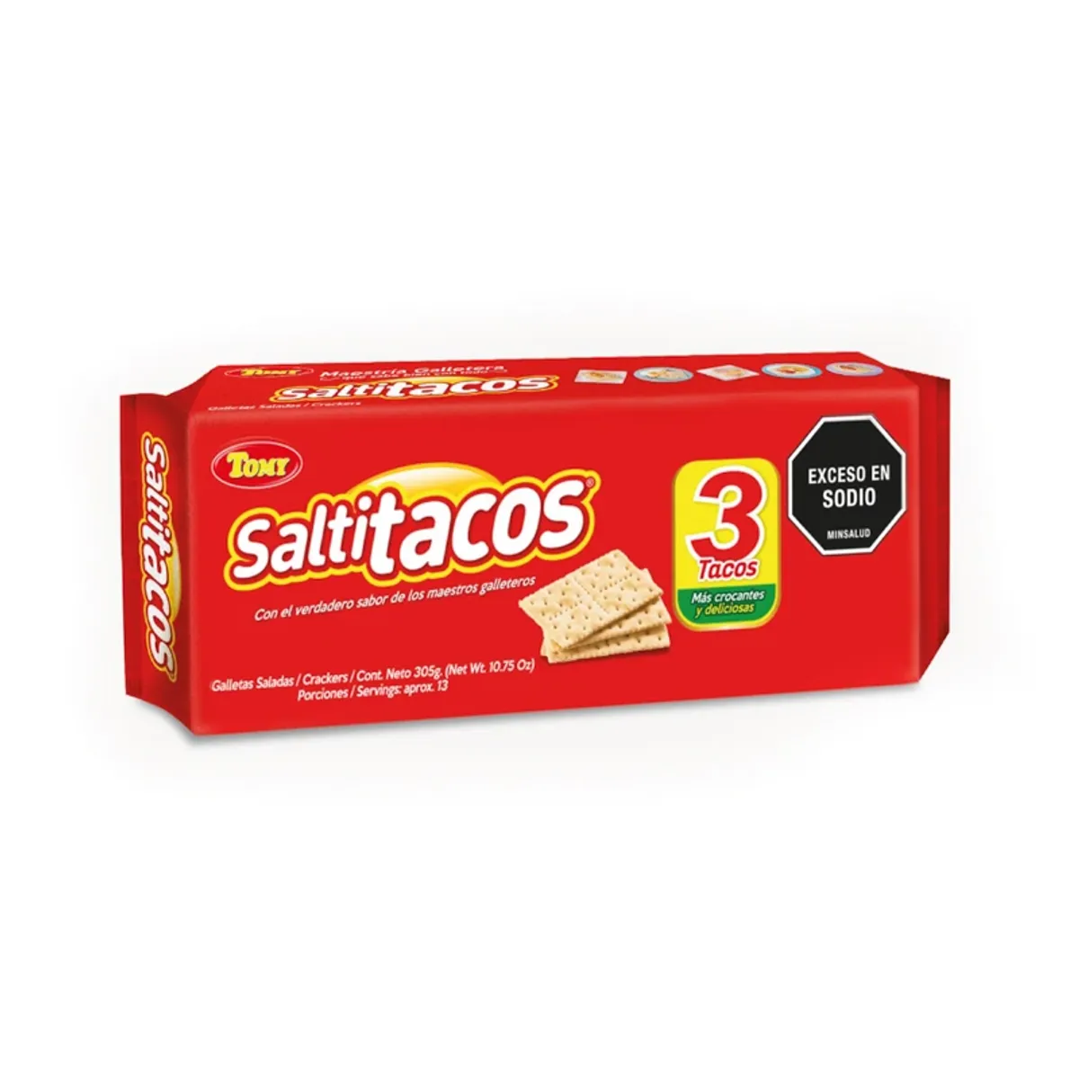 Galleta salada, 305 g (3 u) Saltitacos