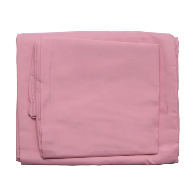 Juego de sábanas camero, color entero rosado