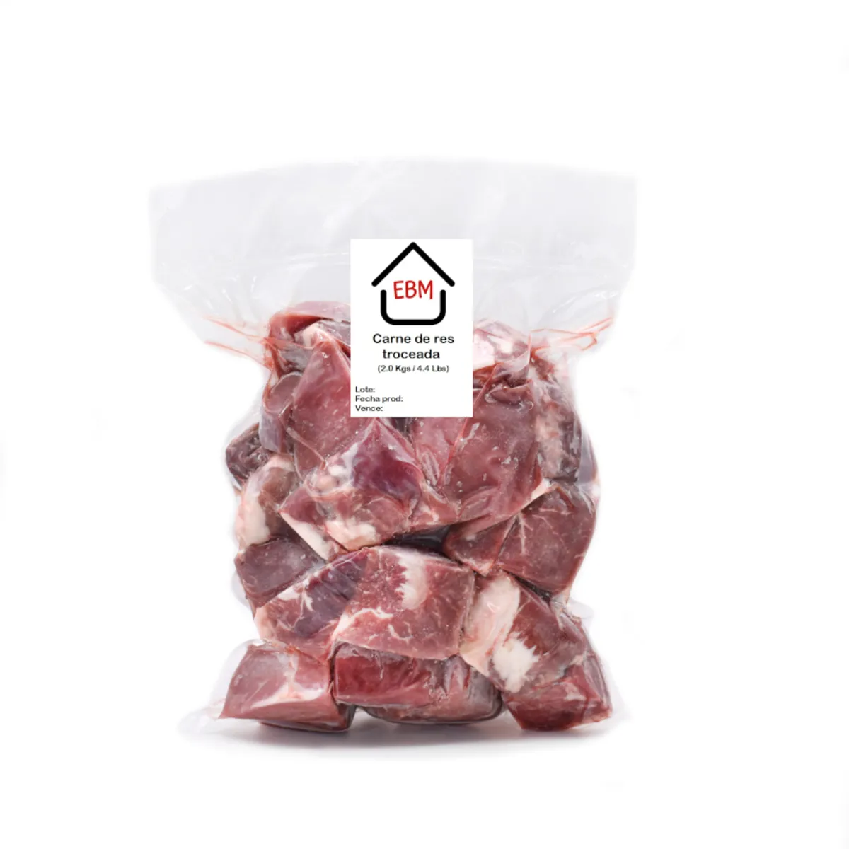 Carne de res troceada, 2 kg, EBM