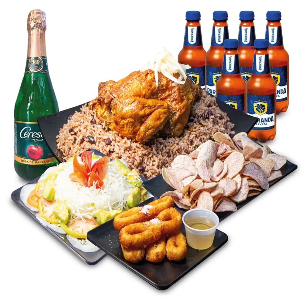 Cena navideña de pollo asado (2-4 personas)