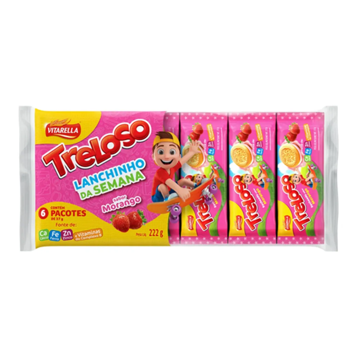 Galletas rellenas de fresa, pack de 6 u, 222 g, Vitarella
