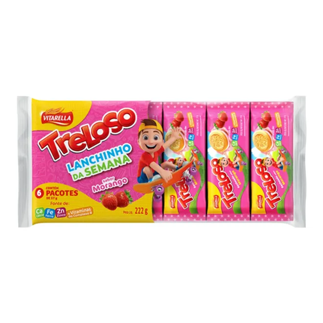 Galletas rellenas de fresa, pack de 6 u, 222 g, Vitarella