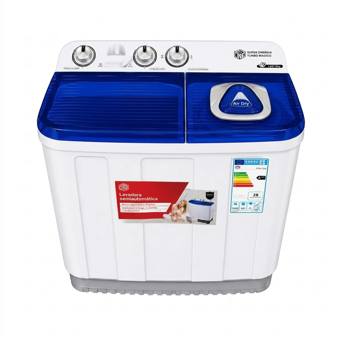 Lavadora semiautomática, 7 kg, Eone
